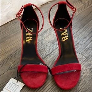Red Suede Zara Heels